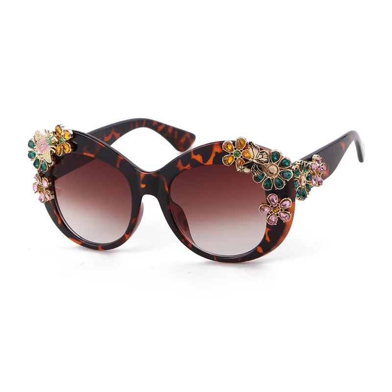 Daisy - Oversized Flower Diamond Luxury Brand Designer Sunglasses