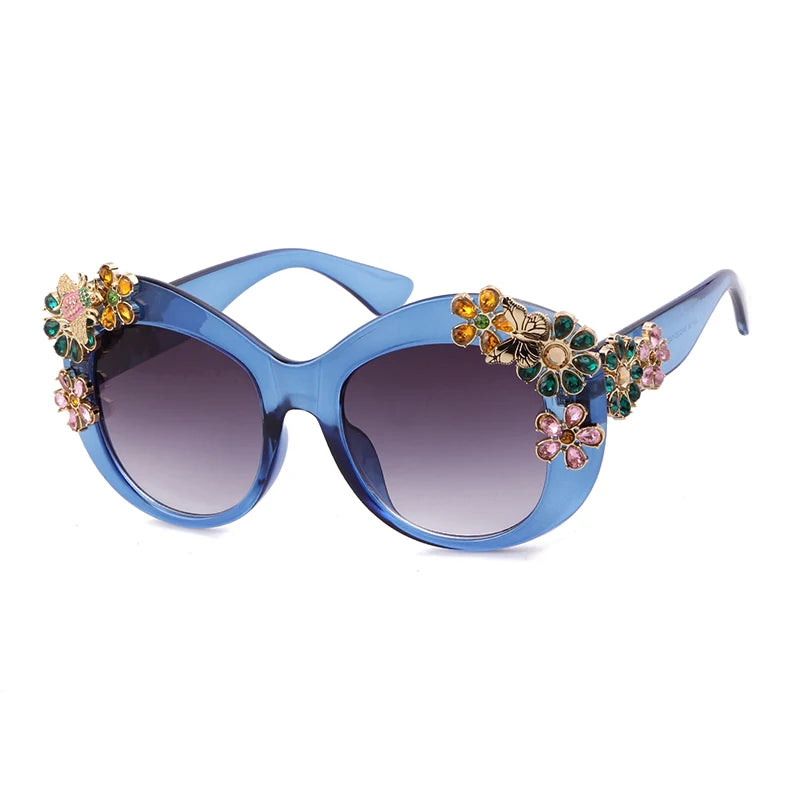Daisy - Oversized Flower Diamond Luxury Brand Designer Sunglasses