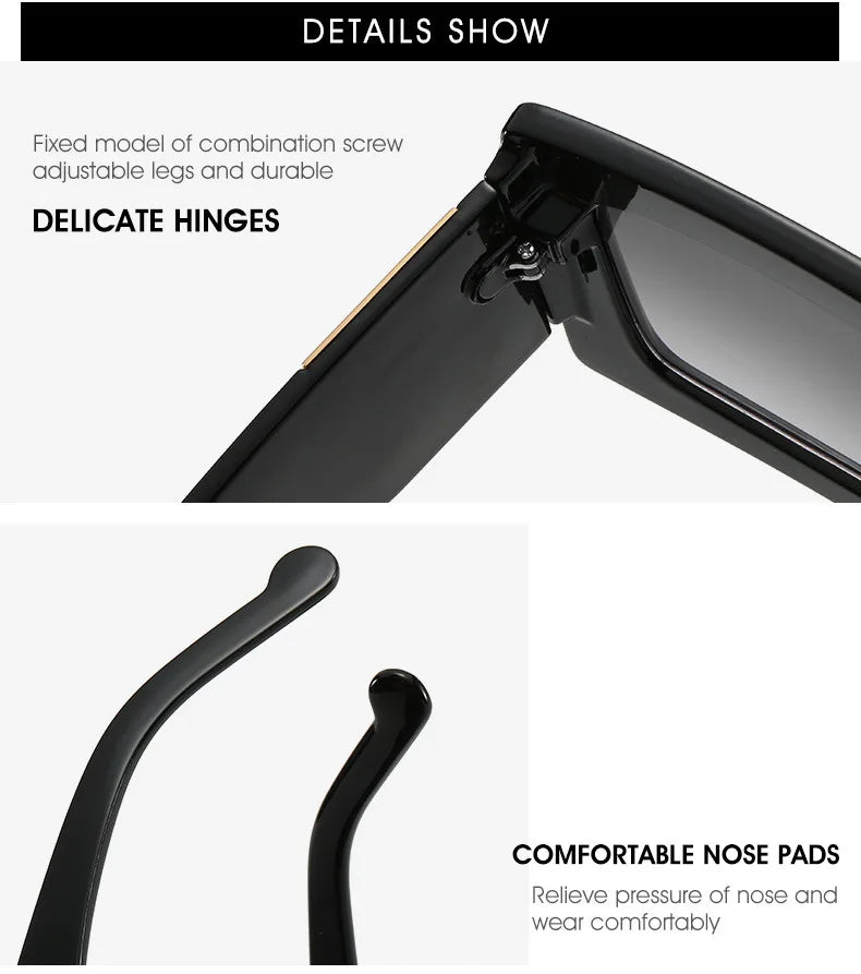 Cheryl - Square Oversized Designer Hip Hop Sunglasses