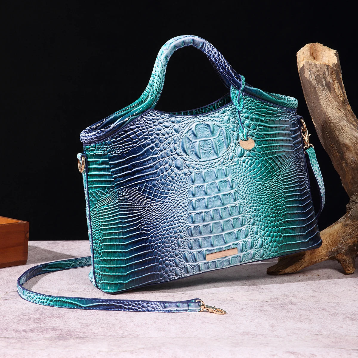 Everglades - Crocodile pattern colorful solid color high-end women's handbag