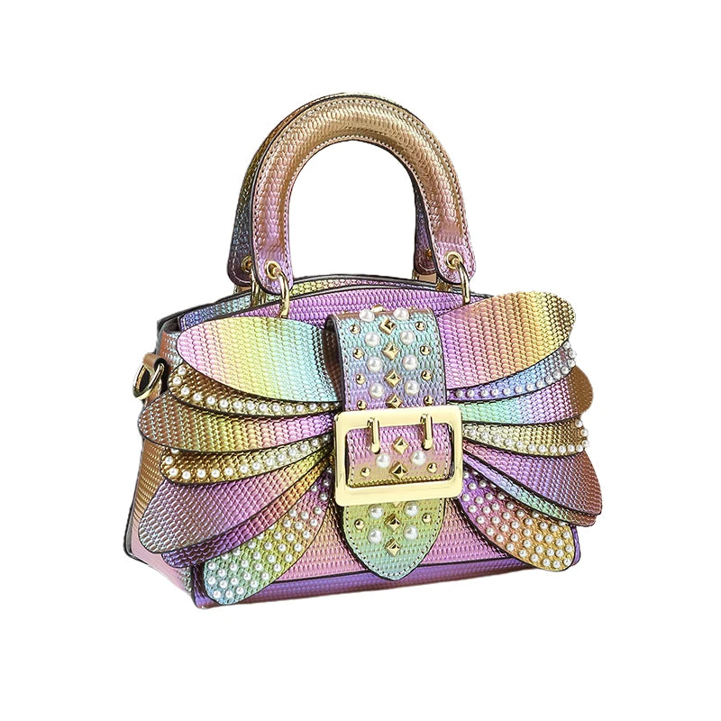 The Pearl - THe New Pearl Riveted Wings Leather handbag