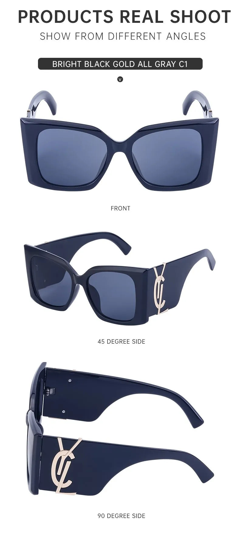 Sherry Shadow - Cat Eye Luxury Brand Designer Big Frame Sunglass
