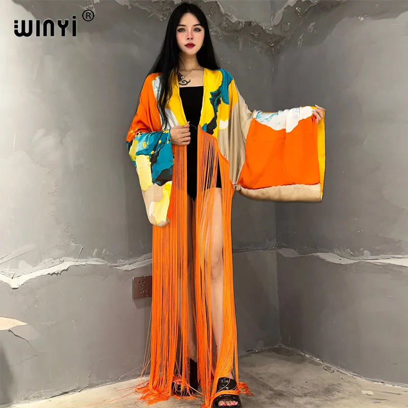 Glo - boho tassels dress Kimono