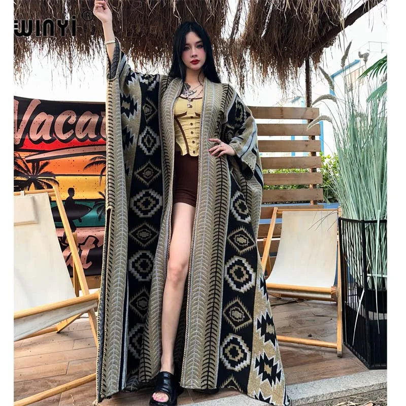 Le Wrap - Africa printed Winter kimono Wrap/Coat