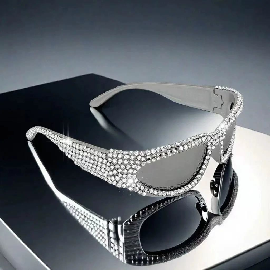 Diamonds - Full Rhinestone Exaggerated Diamond Bling Sunglasses UV400