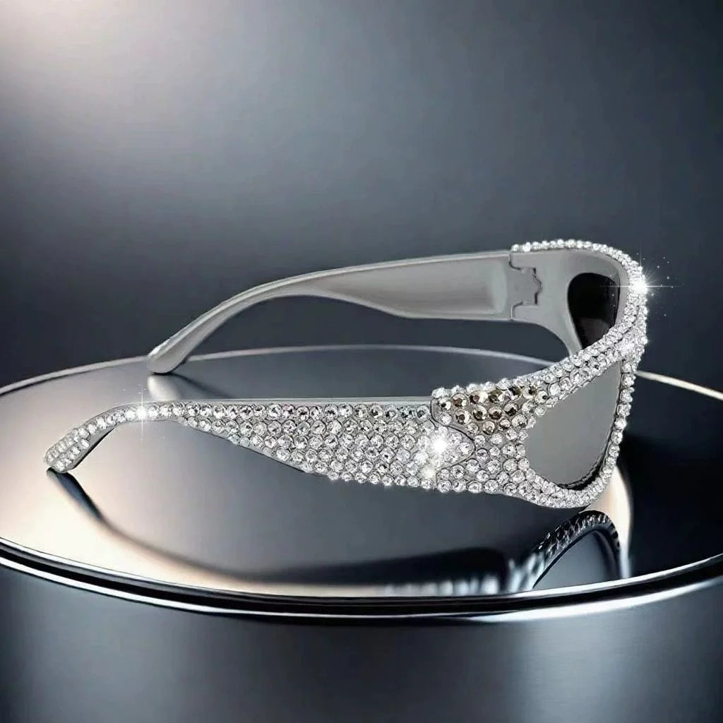 Diamonds - Full Rhinestone Exaggerated Diamond Bling Sunglasses UV400
