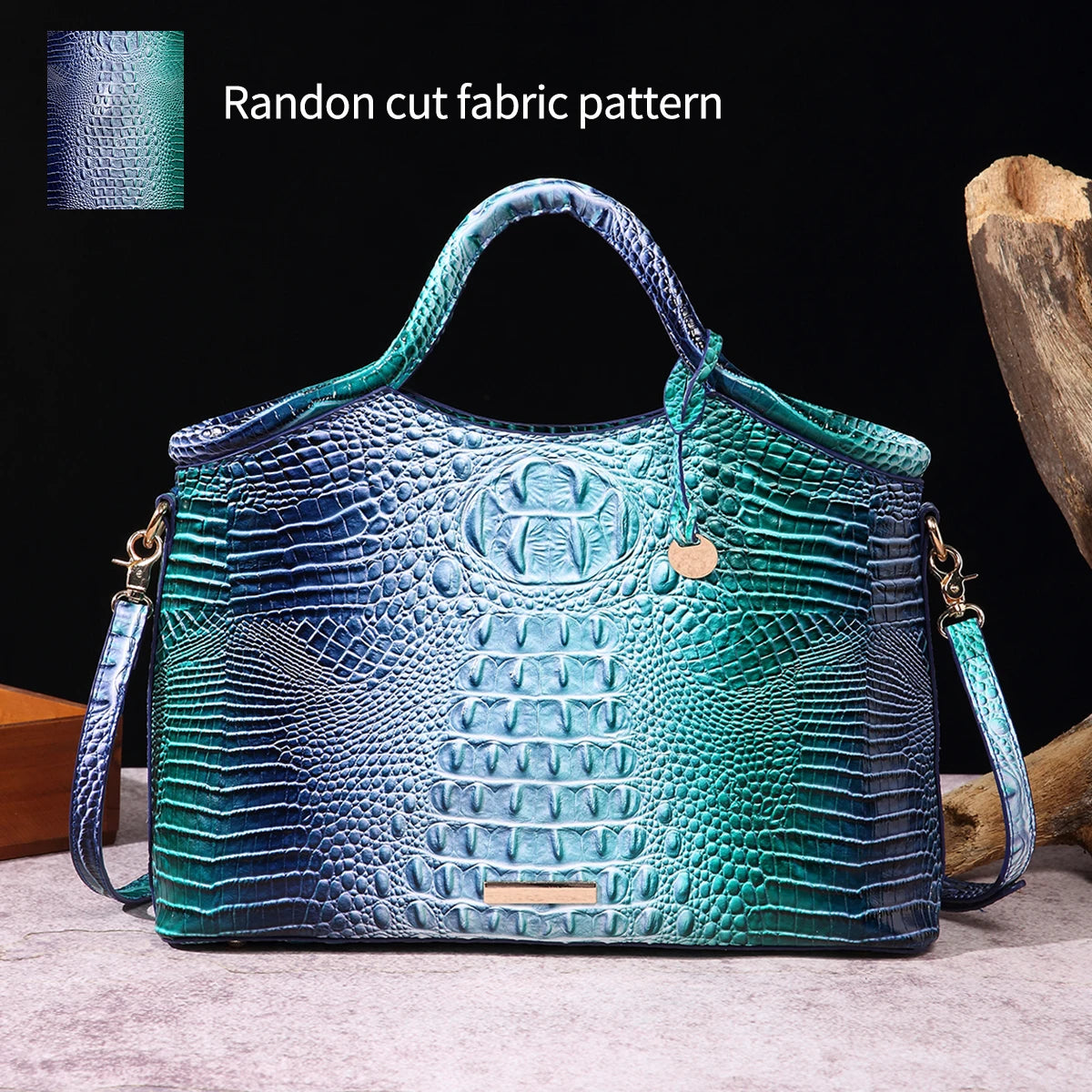 Everglades - Crocodile pattern colorful solid color high-end women's handbag