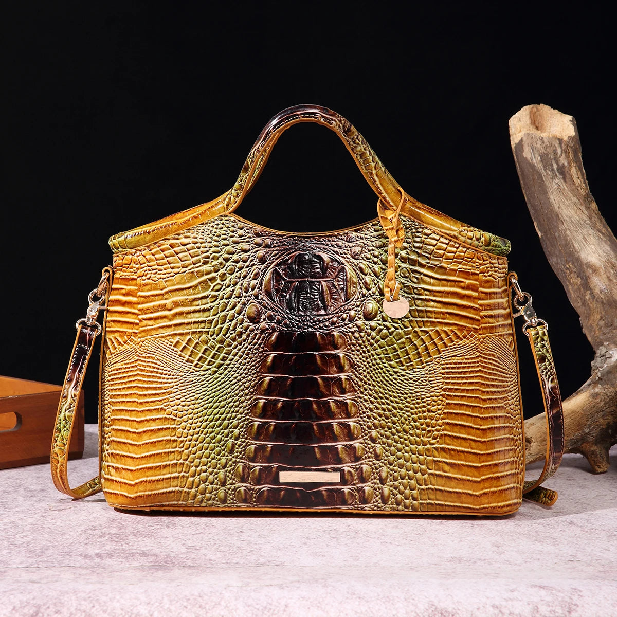 Everglades - Crocodile pattern colorful solid color high-end women's handbag