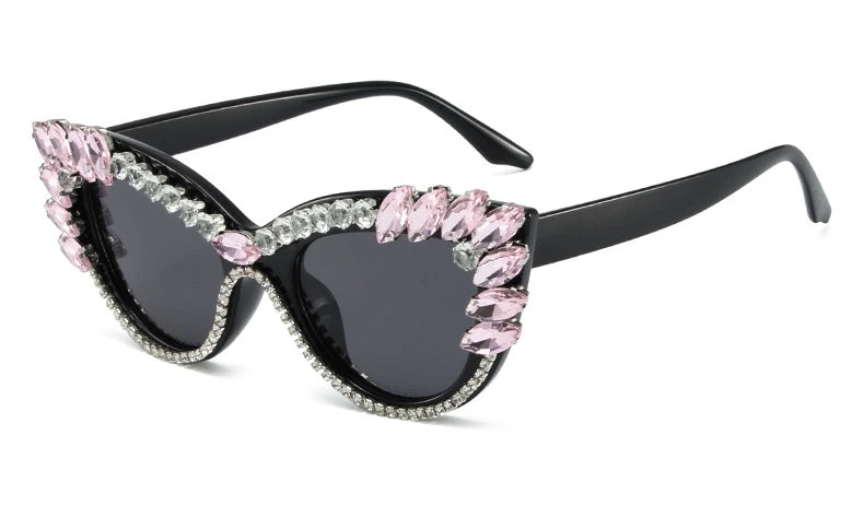 Uptown - Diamond Cat Eye Luxury Designer Rhinestone Sunglasses UV400