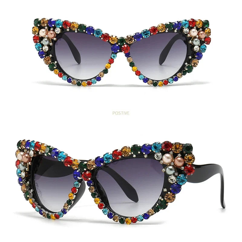 Jewels - Embellished Diamond crystal Rhinestone Large Frame sunglasses