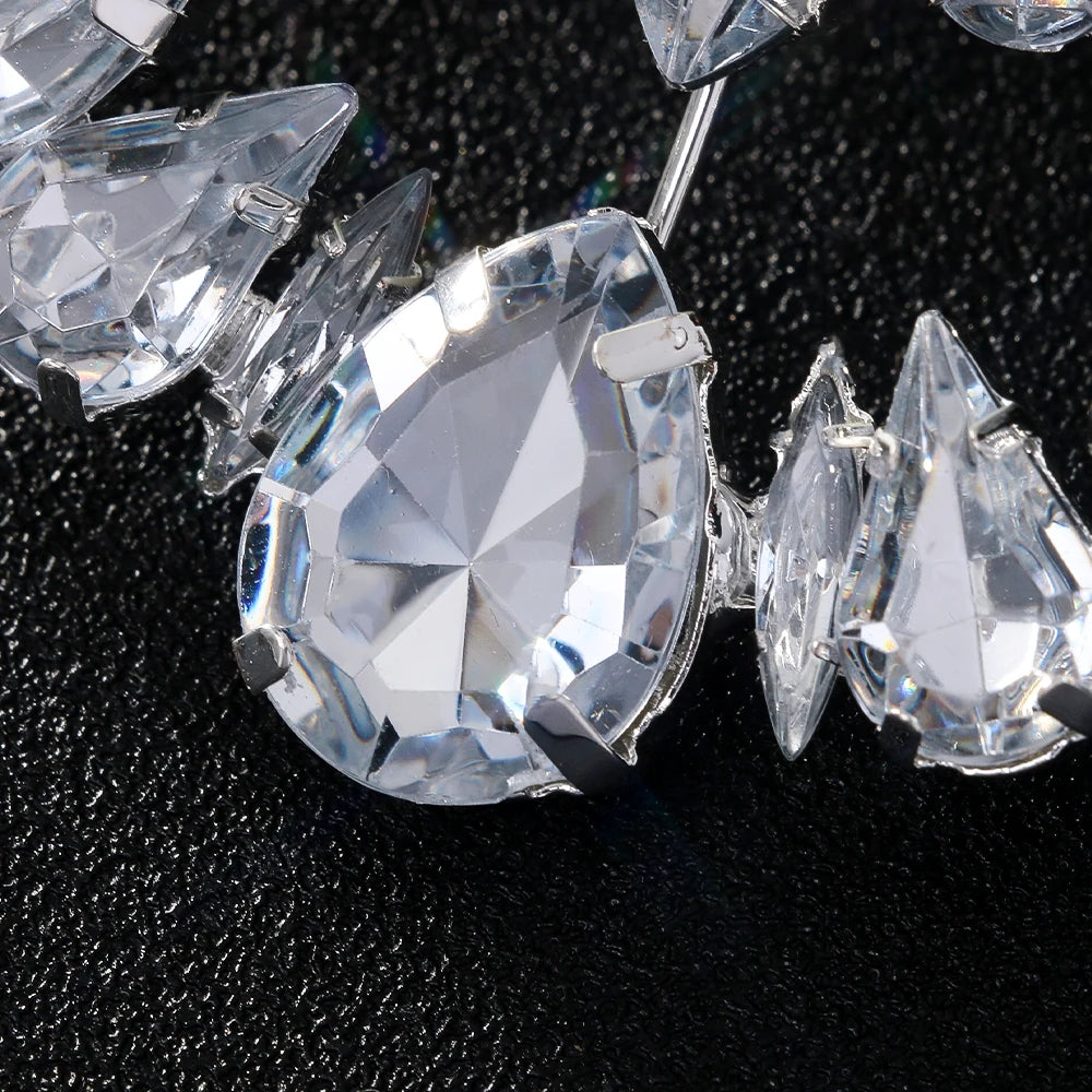 Crystal Hoops - Geometric Hoop Baroque Crystal Dangle Earrings