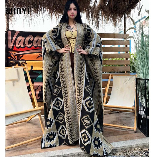 Le Wrap - Africa printed Winter kimono Wrap/Coat